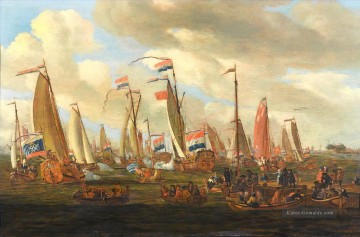  Seeschlacht Malerei - Kriegsschiff Seeschlacht und Dschunken